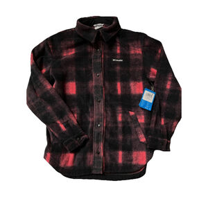 Columbia Women's Benton Springs Shirt Jacket II Size Medium Red/Black Plaid NWT